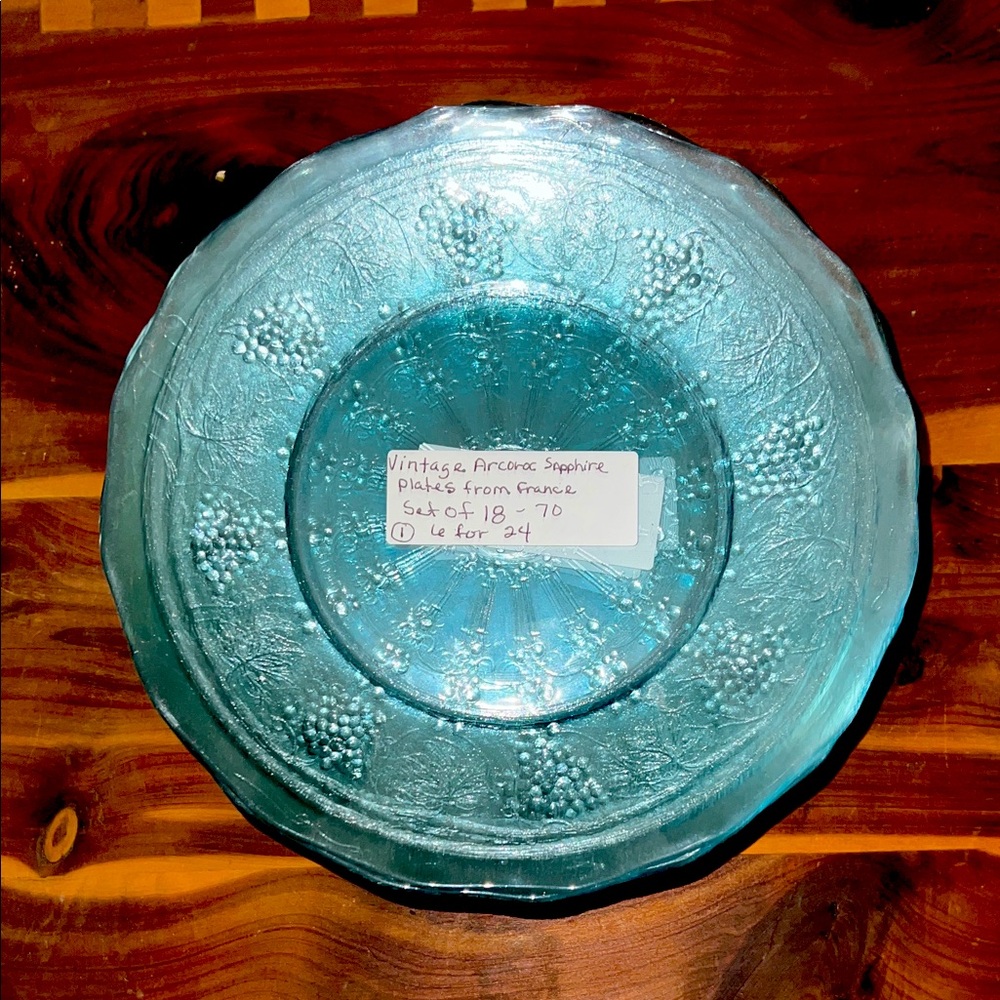 Vintage Arcoroc Sapphire Plates from France